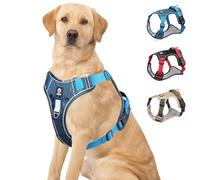 Harnais pour Chien, Harnais Anti-Traction Réglable avec Bandes Réfléchissantes et Poignée Contrôle, Harnais Robuste avec Panneau Auto-Agrippant pour Chien Moyen, Grand, Petite