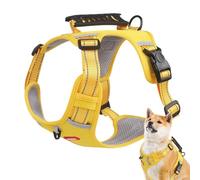 Harnais pour chien, harnais de marche doux sans traction, harnais de gilet réfléchissant avec poignée, laisse de poitrine pour animal de compagnie Harnais réfléchissant pour chien
