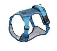 Harnais pour Chien Harnais pour Animaux de Compagnie Harnais réfléchissant pour Chien Gilet Sangles de sécurité réglables pour Chiens (Bleu M Poitrine 46_63 cm)