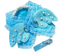 Harnais pour Chien Harnais pour Chien Mignon Ensemble de laisses pour Chien de Compagnie réglable Chat Chiot Gilet Harnais Fournitures pour Animaux de Compagnie (Bleu pour Animal de Compagnie 5_7KG)