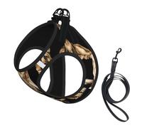 Harnais pour chien imprimé berger allemand petite taille et laisse - Doux et léger - Maille respirante