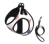 Harnais pour chien imprimé carte du drapeau des États-Unis, 2 boucles, gilet pour chien, clip de laisse avant anti-traction, pour chiens de petite et moyenne taille