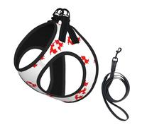 Harnais pour chien imprimé carte du drapeau suisse, 2 boucles, gilet pour chien, clip avant anti-traction pour laisse pour chiens de petite et moyenne taille