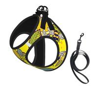 Harnais pour chien imprimé citron et abeille, 2 boucles, gilet pour chien, clip avant anti-traction pour laisse pour chiens de petite et moyenne taille