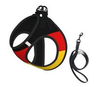 Harnais pour chien imprimé drapeau allemand, gilet laisse réglable et réfléchissant, pour chiens de petite et moyenne taille