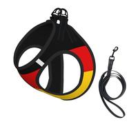 Harnais pour chien imprimé drapeau allemand petite taille et laisse - Doux et léger - Maille respirante