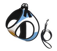Harnais pour chien imprimé drapeau argentin, 2 boucles, gilet pour chien, clip de laisse avant anti-traction, pour chiens de petite et moyenne taille