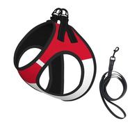 Harnais pour chien imprimé drapeau de Monaco, 2 boucles, gilet pour chien, clip avant anti-tirage, pour chiens de petite et moyenne taille