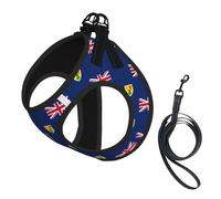 Harnais pour chien imprimé drapeau des îles Turques et Caïques, 2 boucles, gilet pour chien, clip de laisse avant anti-tirage, pour chiens de petite et moyenne taille
