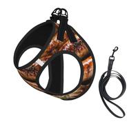 Harnais pour chien imprimé Fast Food, 2 boucles, gilet pour chien, clip avant anti-traction, pour chiens de petite et moyenne taille