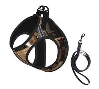 Harnais pour chien imprimé guitare, basse, instruments de musique, 2 boucles, gilet pour chien, clip avant anti-traction pour laisse pour chiens de petite et moyenne taille