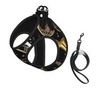 Harnais pour chien imprimé instruments de musique, 2 boucles, gilet pour chien, clip avant anti-tirage, pour chiens de petite et moyenne taille