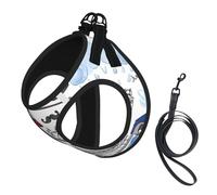 Harnais pour chien imprimé Londres, 2 boucles, gilet pour chien, clip avant anti-tirage, pour chiens de petite et moyenne taille