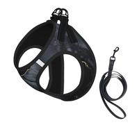 Harnais pour chien imprimé marbre noir, 2 boucles, gilet pour chien, clip avant anti-traction pour laisse pour chiens de petite et moyenne taille