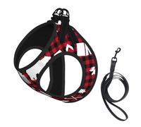 Harnais pour chien imprimé vache cerf arbre de Noël, 2 boucles, gilet pour chien, clip avant anti-traction pour laisse pour chiens de petite et moyenne taille