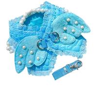 Harnais pour Chien Mignon Ailes d'ange Harnais pour Chien Ensemble de Laisse en Maille Respirante pour Petits Chiens Chiot Collier de Poitrine Printemps été Chien (Bleu_a S1.5_3kg)