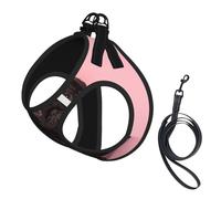 Harnais pour chien mignon avec imprimé carlin noir, 2 boucles, gilet pour chien, clip de laisse avant anti-traction, pour chiens de petite et moyenne taille