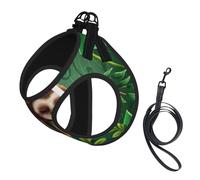 Harnais pour chien mignon et amusant avec imprimé paresseux sur l'arbre de la jungle, 2 boucles, gilet pour chien, clip de laisse avant anti-tirage, pour chiens de petite et moyenne taille