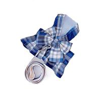 Harnais pour Chien Mignon Pet Plaid Jupe Vêtements pour Petits Chiens de Taille Moyenne Chats Style Japonais Harnais pour Chien Laisse Ensemble Gilet Laisse (Treillis Bleu Marine L)