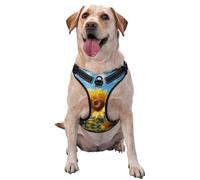 Harnais pour chien motif tournesols en fleurs - Équipé de sangles réfléchissantes et de boucles à dégagement rapide - Convient à tous les types de chiens