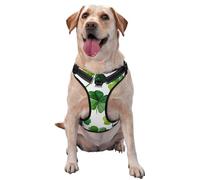 Harnais pour chien motif trèfle à quatre feuilles aquarelle tendance anti-traction réglable réfléchissant Oxford facile à contrôler moyen et grand