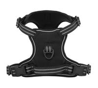 Harnais pour chien - Noir - Réglable - Confortable - Bandes réfléchissantes