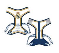 Harnais pour Chien Real Madrid Taille M avec écusson Officiel brodé et Ajustement Parfait. Accessoire Robuste et Confortable pour Chiens de Taille Moyenne