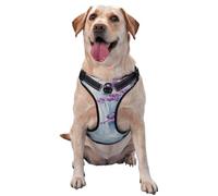 Harnais pour chien réglable réfléchissant Oxford facile à contrôler Motif cascade Violet cerise Taille M et L
