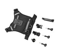 Harnais pour chien résistant aux chocs - Sangle de poitrine réglable - Support de caméra de sport - Fixation sur la poitrine et le dos pour harnais de caméra d'action