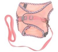 Harnais pour Chien Rose Réglable Laisse Intégrée pour Promenade | Polyester Léger, Résistant et Portable, Buste 30-48cm, Extérieur