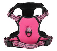 Harnais pour chien - Rose - Taille L - Réglable - Avec laisse et collier