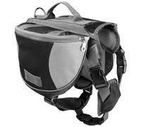 Harnais pour chien, sac à dos respirant et portable avec poignée et deux poches, gilet lesté réglable pour randonnée, camping, voyage, 7, 5 à 18 kg, sac dos de randonnée pour chien, gilet lesté po