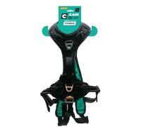 CANI C GEAR, Harnais, Modèle SYMBIOZ, Couleur Noir/Turquoise, Doublure en néoprène Anti-Irritation, Utilisation Sportive avec Sangles Amovibles, Garanti à Vie, L