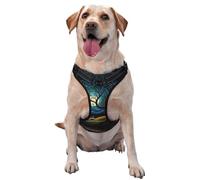 Harnais pour chien Tree in The Moonlight - Équipé de bandes réfléchissantes pour animaux de compagnie et de boucles à dégagement rapide - Convient à tous les types de chiens