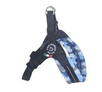 Harnais pour chien Trois pontI - Filet camouflage bleu - Sangle réglable (4 - de 9 kg à 14 kg)