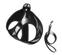 Harnais pour chien tunnel noir et blanc - Harnais réglable avec design réfléchissant - Convient pour les chiens, les chats, la randonnée et les activités de plein air