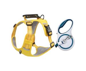 Harnais pour chiens - Gilet anti-éclatement confortable avec sangle de poitrine réglable - Harnais pratique pour chien avec poignée de transport - Pour l'extérieur, le jardin, la cour, la pelouse, la