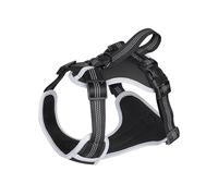 Harnais pour Chiens pour Petits et Grands Chiens - Rembourré et Réfléchissant - Anti-traction (Noir/Taille : L) - Collier Harnais Respirant