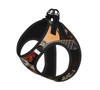 Harnais pour Chiot à Motif Guitare et Fleurs, réglable, avec Clips pour Laisse, Harnais d'éducation pour Animaux de Compagnie