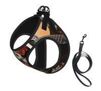 Harnais pour Chiot à Motif Guitare et Fleurs, réglable, avec Clips pour Laisse, Harnais d'éducation pour Animaux de Compagnie
