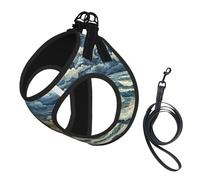 Harnais pour Chiots avec imprimé Phare de Bord de mer, réglable, avec Clips pour Laisse et Harnais d'entraînement pour Animaux de Compagnie