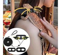 Harnais pour Dragon Barbu - Kit Harnais et Laisse pour Dragon Barbu - Accessoires Anti-Fuite avec Traction pour Promenade Extérieure des Reptiles Tortues Hamsters