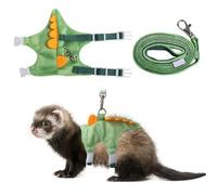 Harnais pour Furet, Laisse Réglables pour Lapins, Gilet de Poitrine Réglable Court en Peluche avec Laisse et Clochette pour Cochon d'Inde, Petit Animal de Compagnie, Écureuils, Lapins