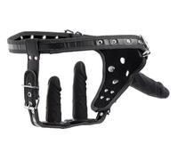 Harnais pour gode-ceinture à double pénétration - Noir