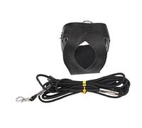 Harnais pour Oiseaux, Laisse, Doux pour la Peau, Respirant, léger, Combinaison de vol pour Oiseaux avec Corde élastique pour calopsitte, Cuir Artificiel Noir, Longueur 2 m (S)