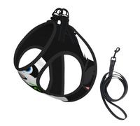 Harnais pour petit animal de compagnie Imprimé panda Taille S | Ensemble de laisse de petite taille pour chiot en maille respirante et réfléchissante - Circonférence réglable