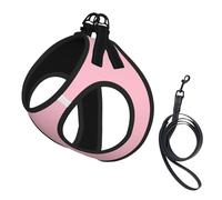 Harnais pour petit animal de compagnie - Petite taille, couleur unie, imprimé rose, réglable, pour chats et chiens, parfait pour la promenade en plein air
