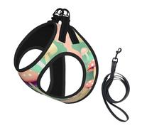 Harnais pour petit animal de compagnie - Petite taille, imprimé champignon de rêve réglable, pour chats et chiens, parfait pour la promenade en plein air