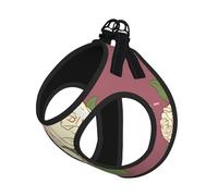 Harnais pour petit animal de compagnie - Petite taille, imprimé rose d'amour blanche, réglable, pour chats et chiens, parfait pour la promenade en plein air