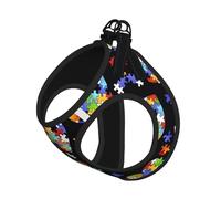 Harnais pour petit animal de compagnie - Petite taille - Sensibilisation à l'autisme - Pièces de puzzle réglables avec motif cœur pour chats et chiens, parfait pour les promenades en plein air
